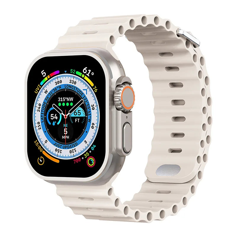 Ocean Strap for Apple Watch Ultra 2 Band 49mm Series 45mm 41mm 44mm 40mm 42mm 38mm Silicone Watchbands iWatch 9 8 7 6 5 4 3 SE2