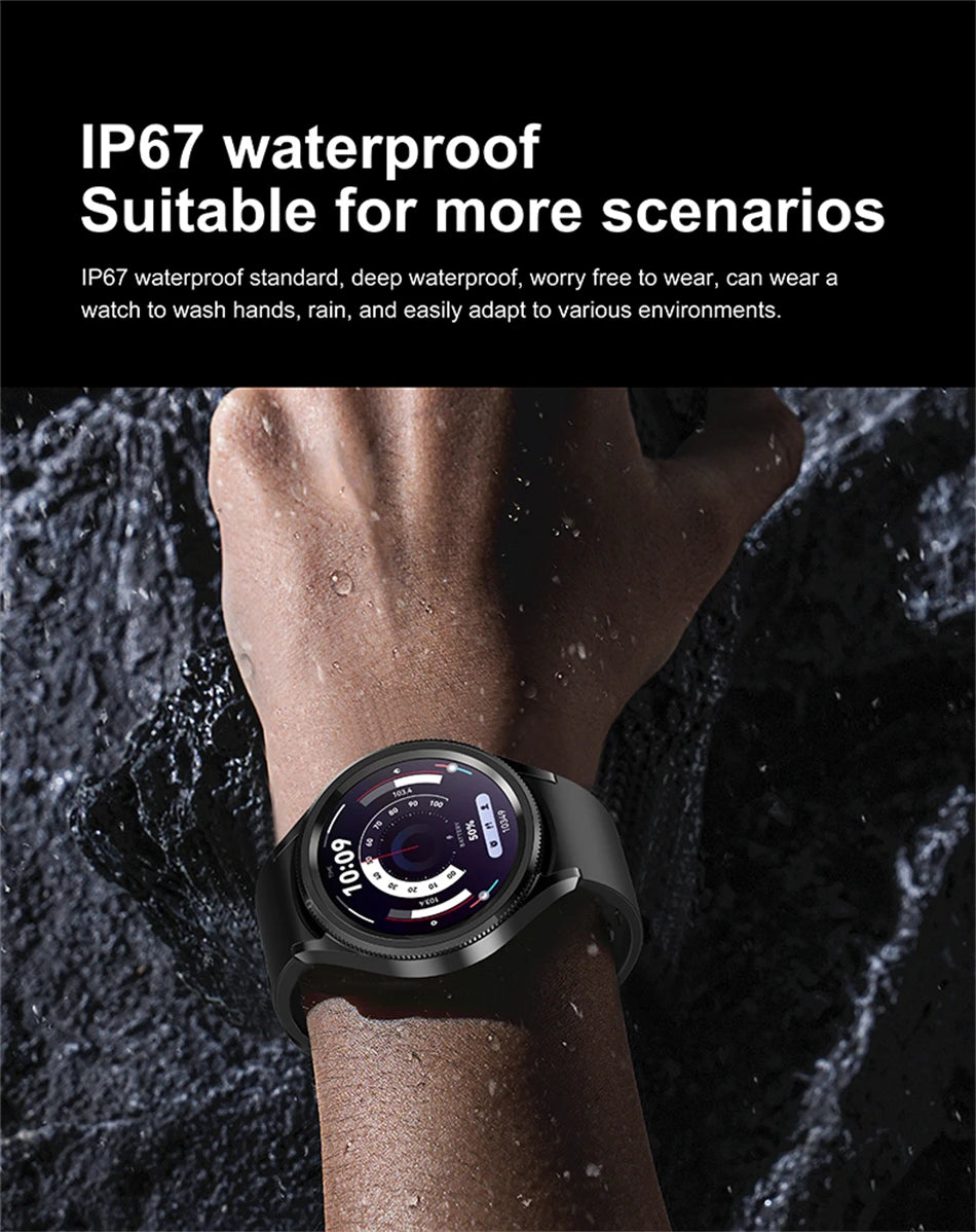 1.46 Inch Large Screen Smartwatch Men Voice Assistant Waterproof Sports Fitness Tracker Bluetooth Call Smart Watch Men 2024 New