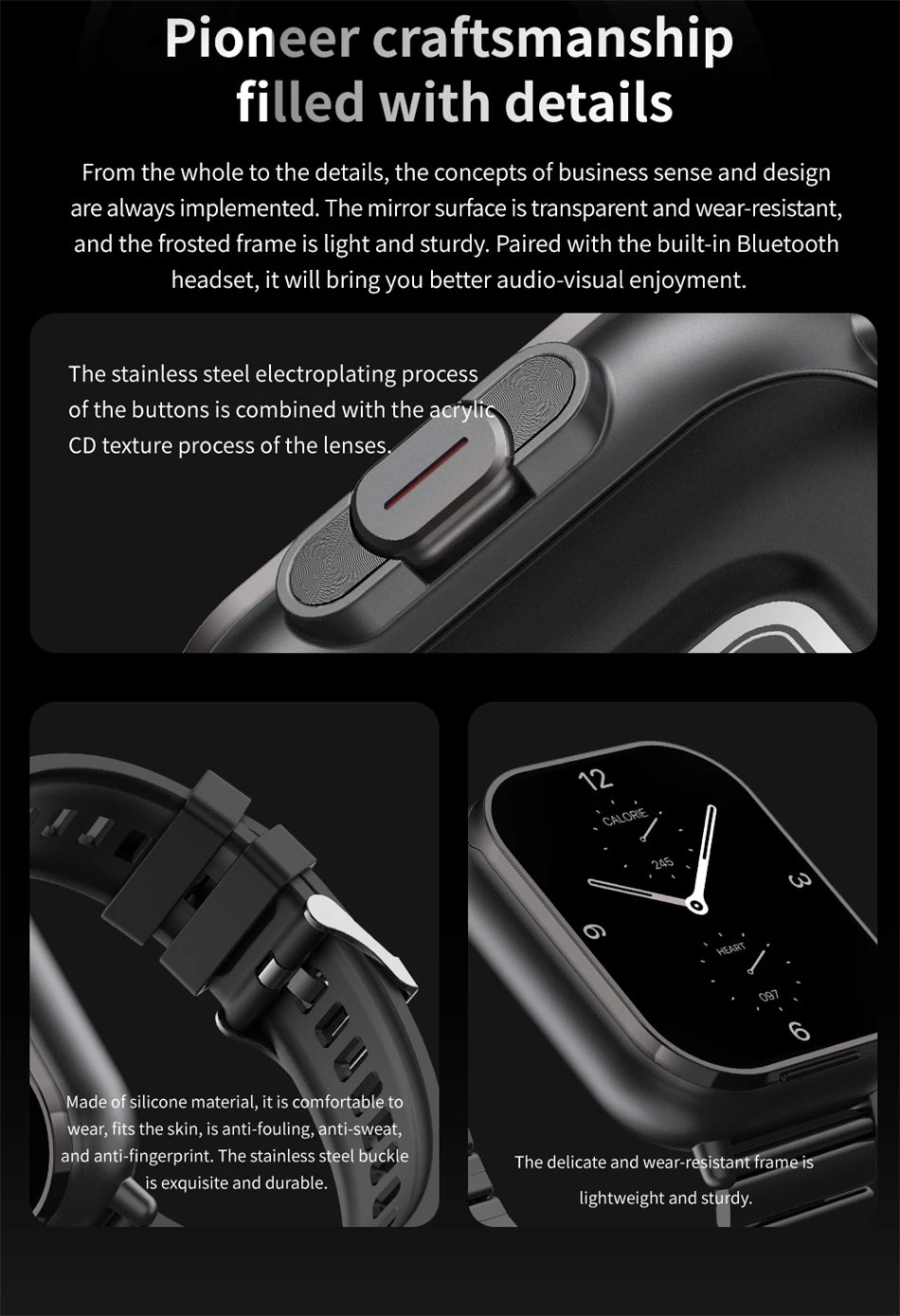 2024 New Smartwatch Earbuds 2 in 1 Wireless Bluetooth TWS Earphones Headset Call Waterproof Blood Pressure Sports Men Women Gift