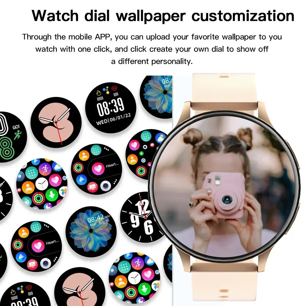 Lenovo 2024 New Smart Watch Round Smartwatch Bluetooth Calls Watches Men Women Fitness Bracelet Custom Watch Face +Gift Box