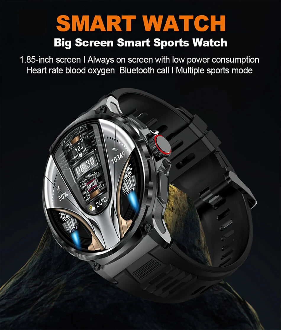 2024 New 1.85" Ultra HD Smart Watch Men Bluetooth Call GPS Track 710mAH Battery 400+Dial Waterproof Smartwatch For Huawei Xiaomi