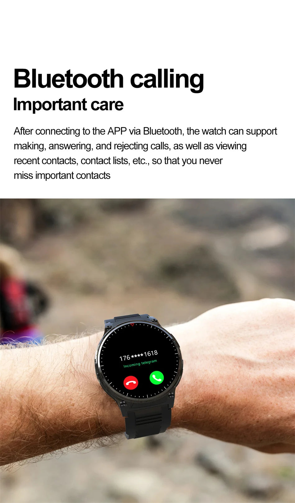 For Xiaomi New Outdoor Military Smart Watch Men Heart Rate Blood Pressure Bluetooth Call Waterproof Lighting Smartwatches 2024