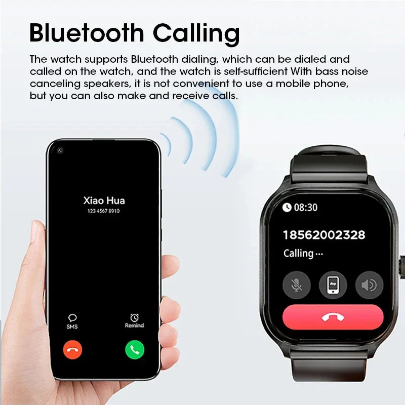 2024 New Men Smartwatch Bluetooth Call Smart Watch 2.01 Inch Screen 123 Sports Women Rotary Button Watch Suitable for Samsung