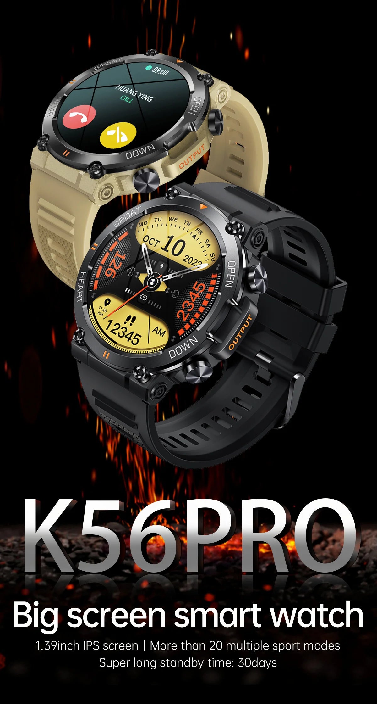 2024 Rugged Military Smart Watch for Men AMOLED 100+Sports Watches BT Call Waterproof  Original Smartwatch men