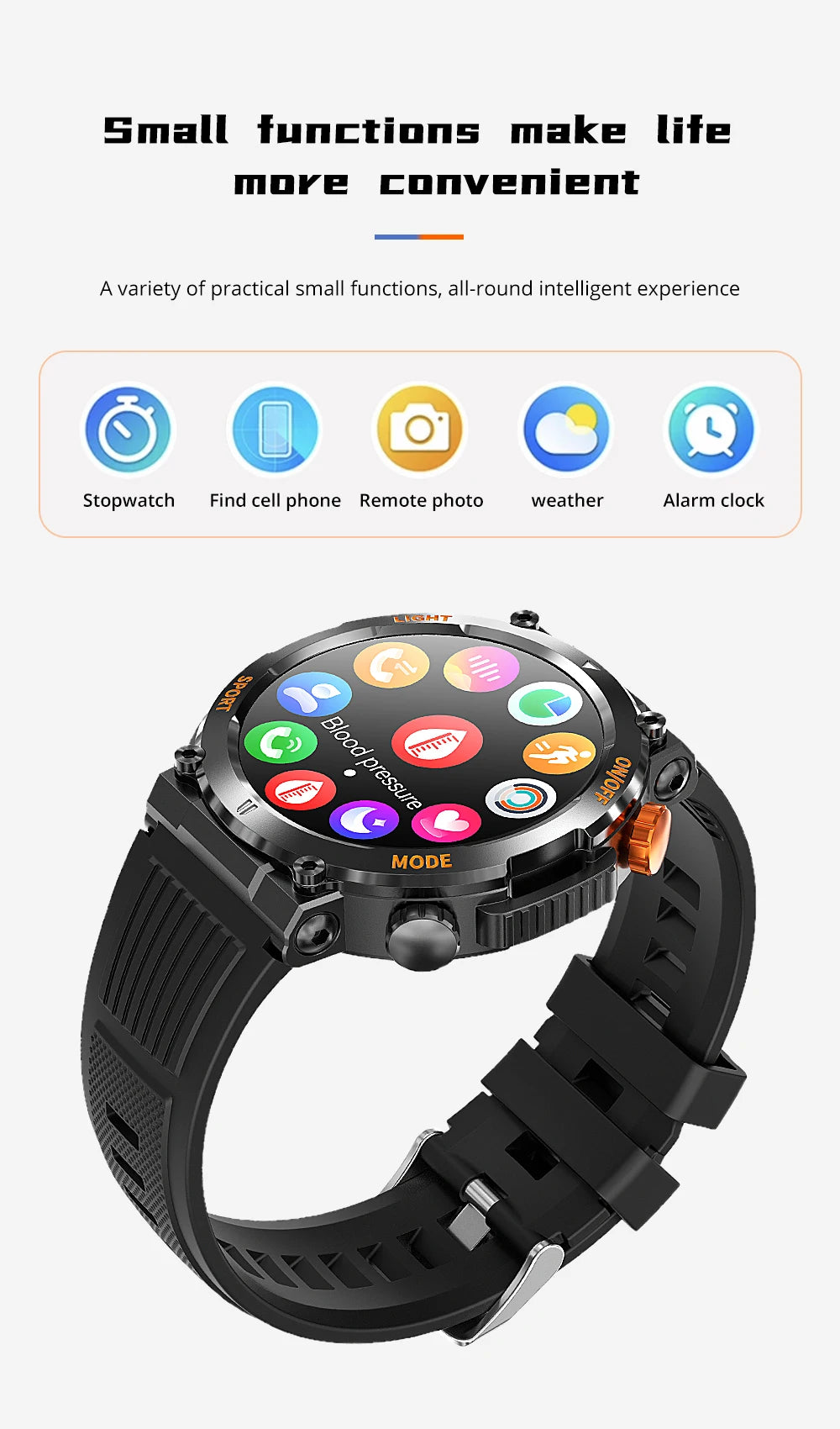 [2024] COLMI V68 1.46'' HD Display Smartwatch 100 Sports Modes Compass Flashlight Men Military Grade Toughness Smart Watch