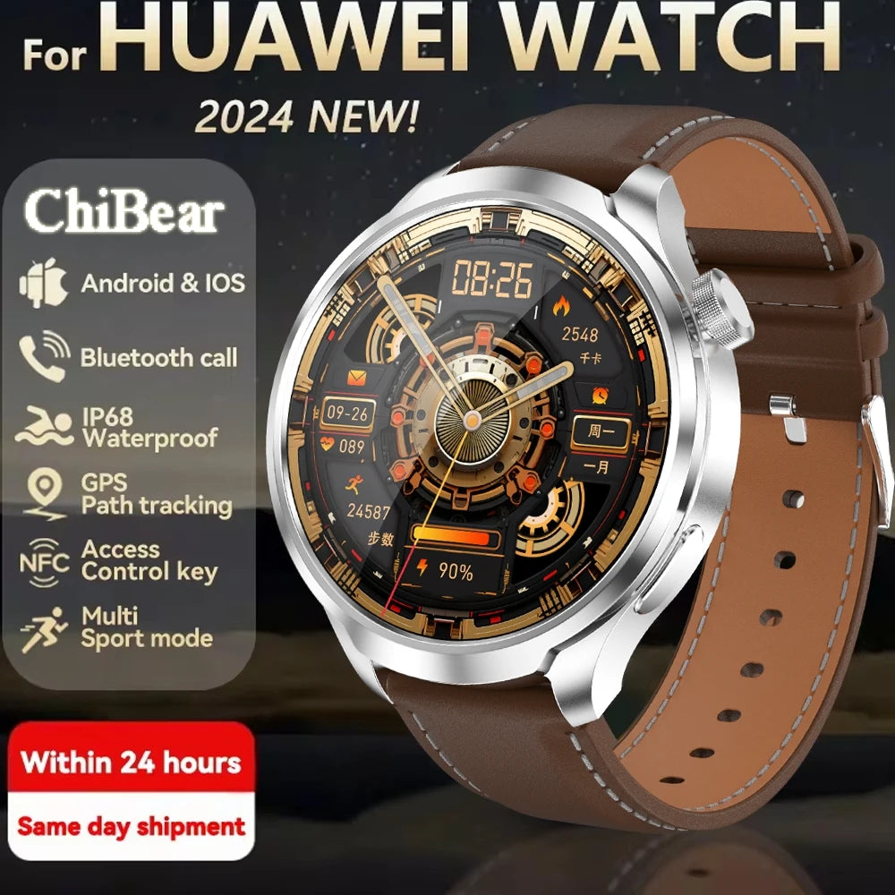 2024 New For HUAWEI Outdoor Sports Smart Watch Men 1.85 HD Screen GPS Sports Compass Waterproof Bluetooth Call Smartwatch