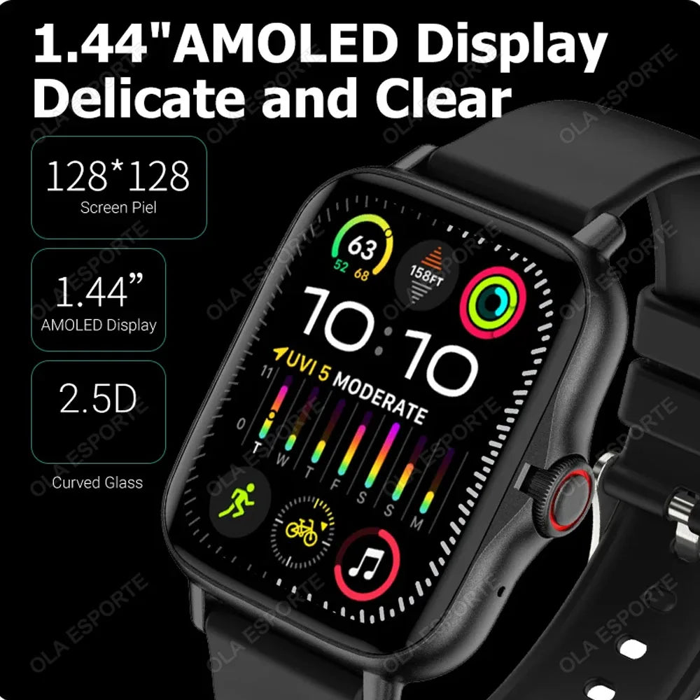 2024 Smart Watch For Men Women Gift Full Touch Screen Sports Fitness Watches Bluetooth Calls Digital Smartwatch Wristwatch Men's