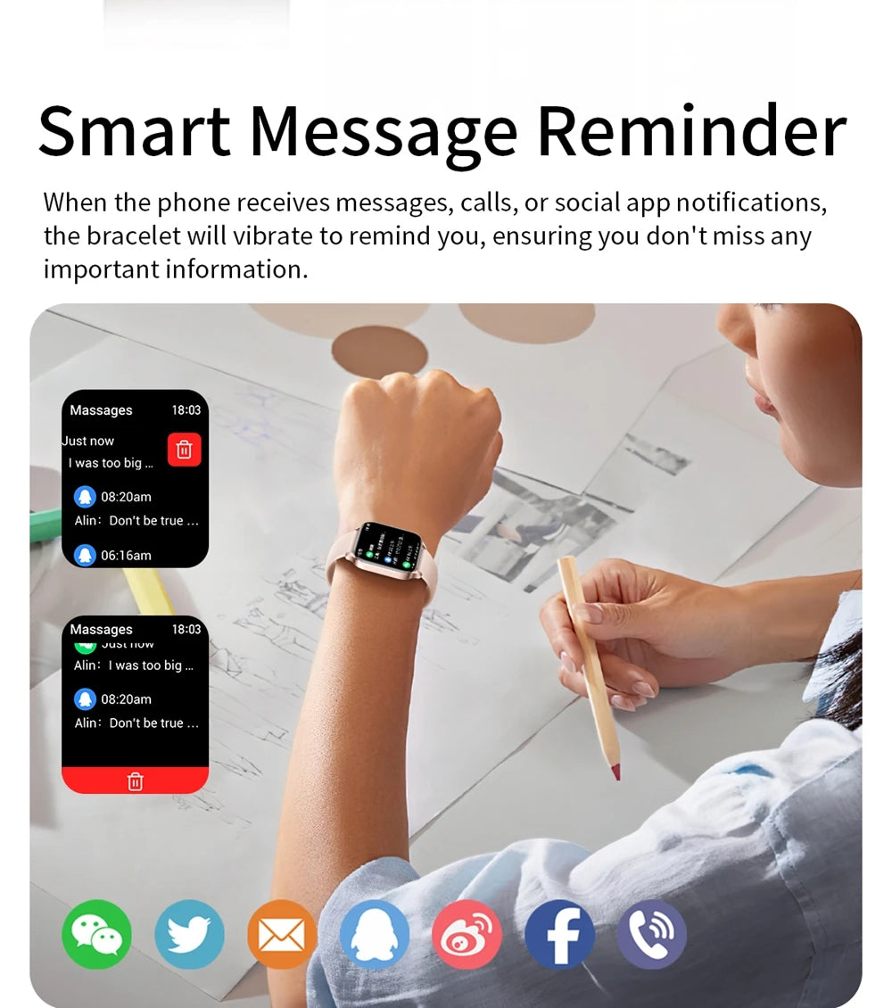 Smart Watch 2024 Last Generation For Women Men Sleep Monitoring Multiple Sports Modes Wireless Calling For Apple Iphone