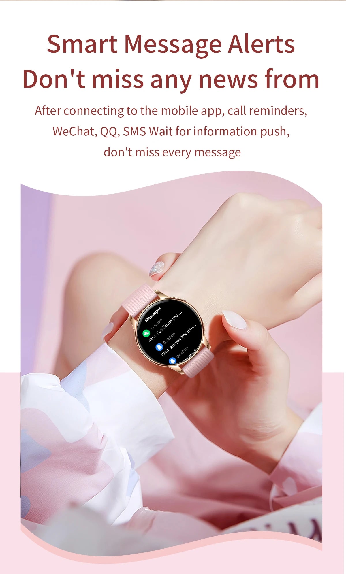 2024 Fashion Smart Watch for Women Lady Health Monitoring 1.32inch Screen IP67 Waterproof BT Calling Diamond Fashion Smartwatch