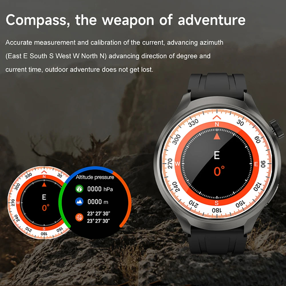 2024 New For HUAWEI Outdoor Sports Smart Watch Men 1.85 HD Screen GPS Sports Compass Waterproof Bluetooth Call Smartwatch