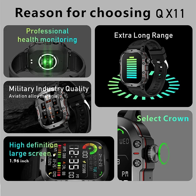 2024 New For Xiaomi Military Smart Watch Men 3ATM Waterproof Outdoor Sports Fitness GPS Tracker Health Bluetooth Call Smartwatch