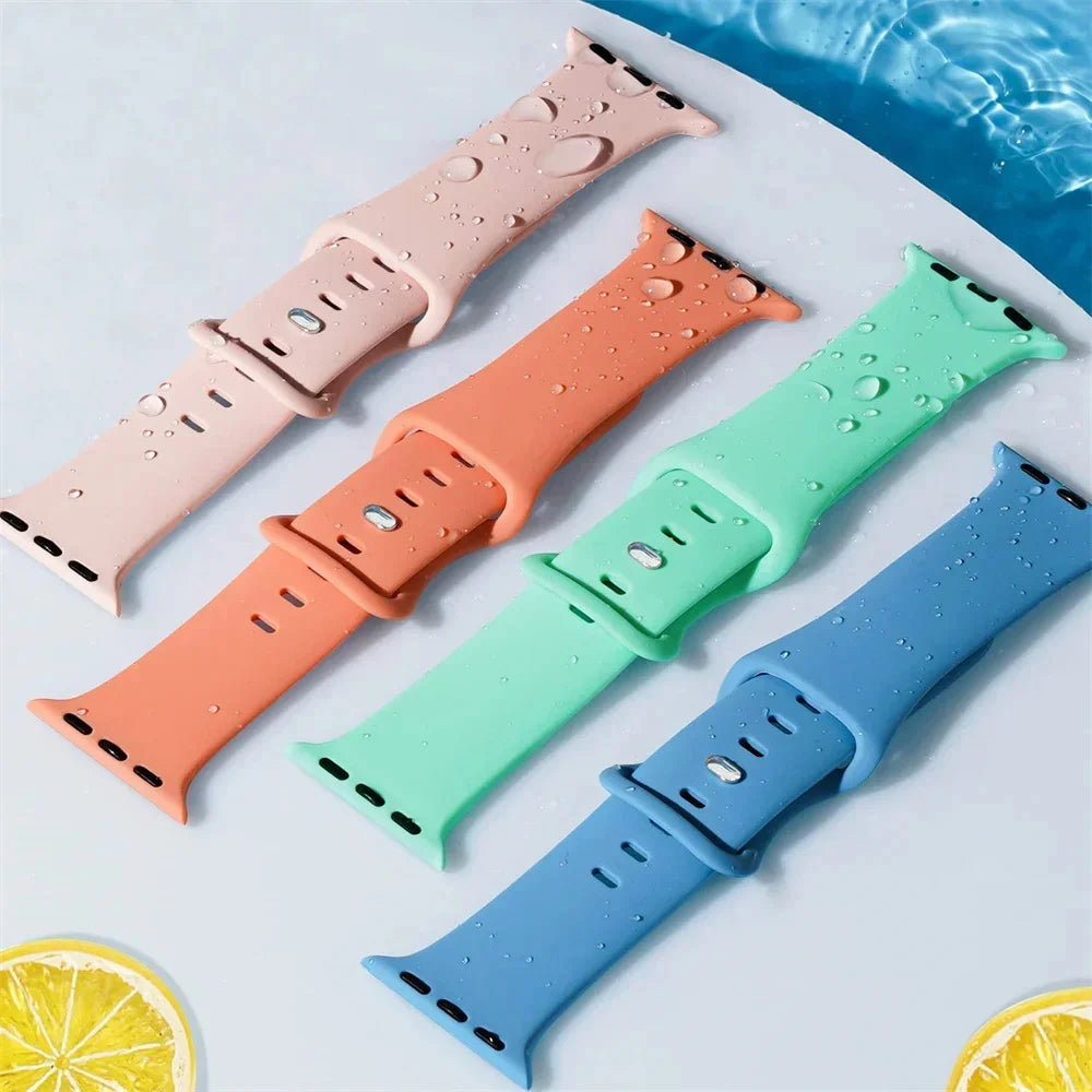 Watchband For Apple Watch Strap 44mm 40mm 45mm 41mm 42-38mm Silicone bracelet iwatch band series 8 7 se 3 4 5 6 9 ultra 2 49mm