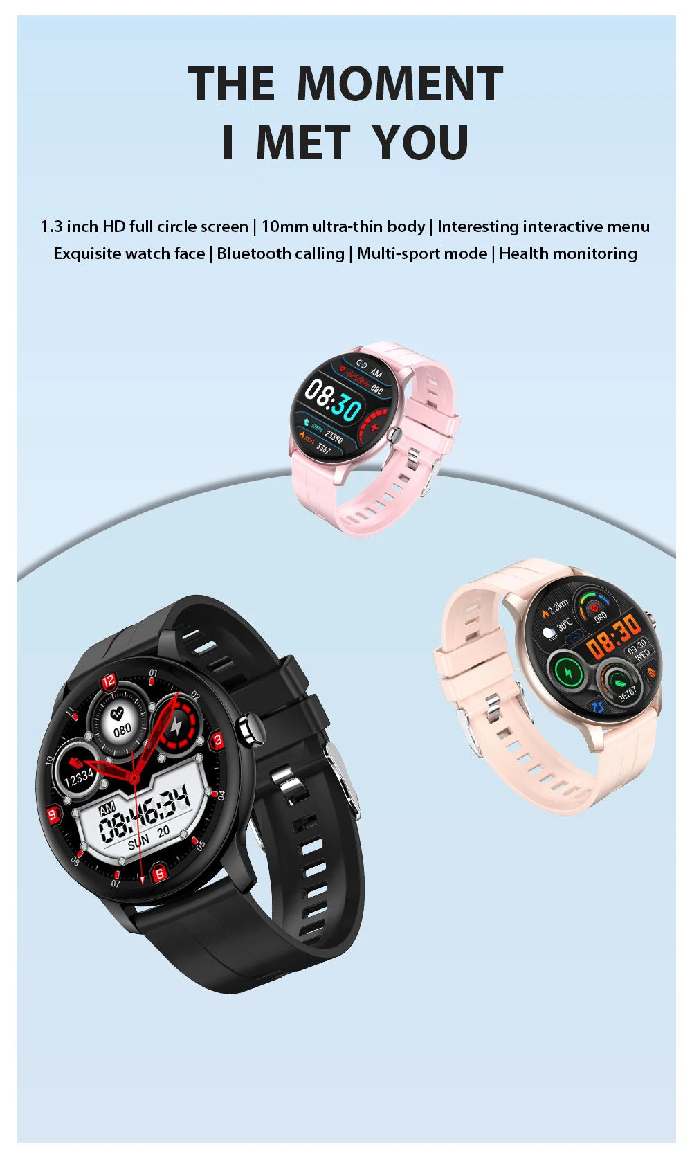 2024 New Smart Watch Bluetooth Talk Round Smarthwhatch Men Women Multi-functional Sports Smart Wearable Fitness electronic Clock