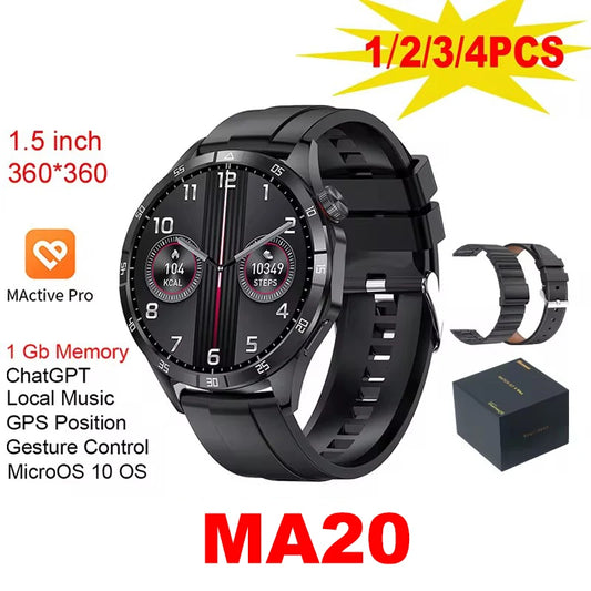 2024 Microwear MA20 Smart Watch 1.5inch Round Screen 1GB Local Music Compass Photo Album GPS Women Men Smart Watch