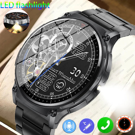 For Xiaomi Outdoor Sports Smart Watch Men Compass LED light 3ATM Waterproof AI Voice Bluetooth Call Fitness Smartwatch 2024﻿ New