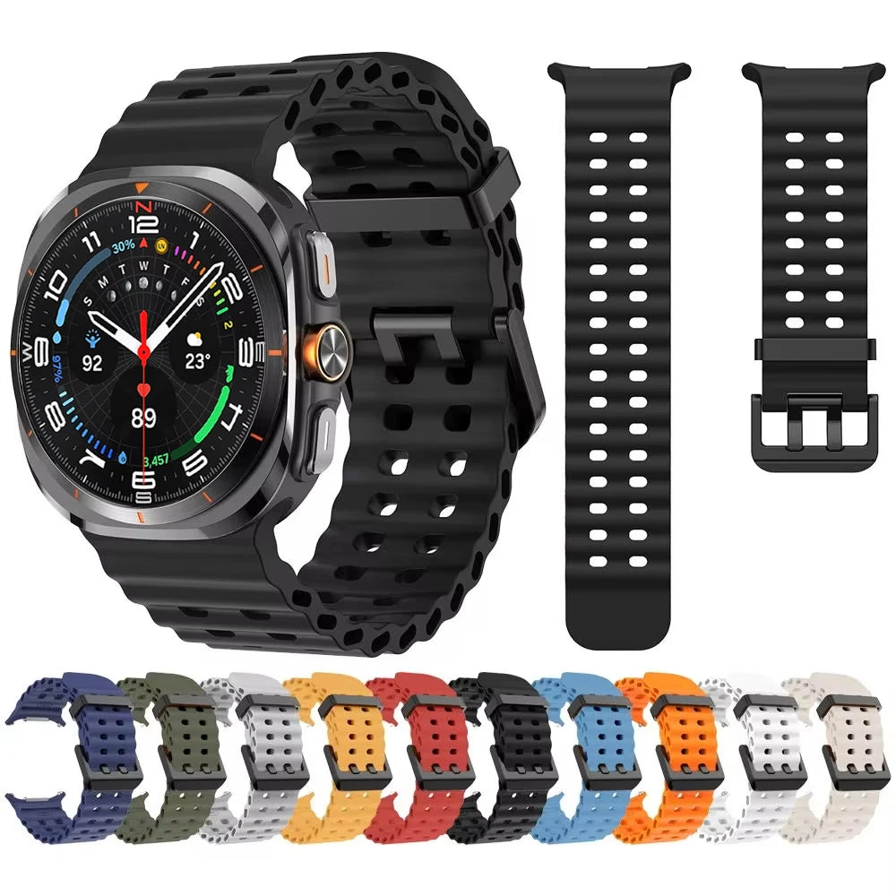 Original Strap for Samsung Galaxy watch Ultra 47mm accessories Marine Silicone Sport Bracelet Correa Galaxy watch 7 Ultra Band