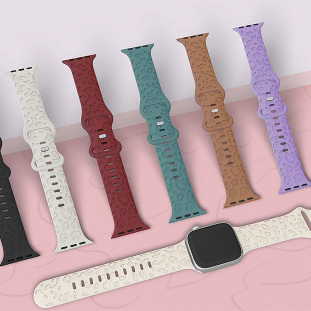 Band For Apple Watch Strap 45mm 44mm 42mm 41mm 40mm 49mm 38mm 40 mm Engraved correa bracelet iwatch series ultra 2 7 se 9 6 8 5