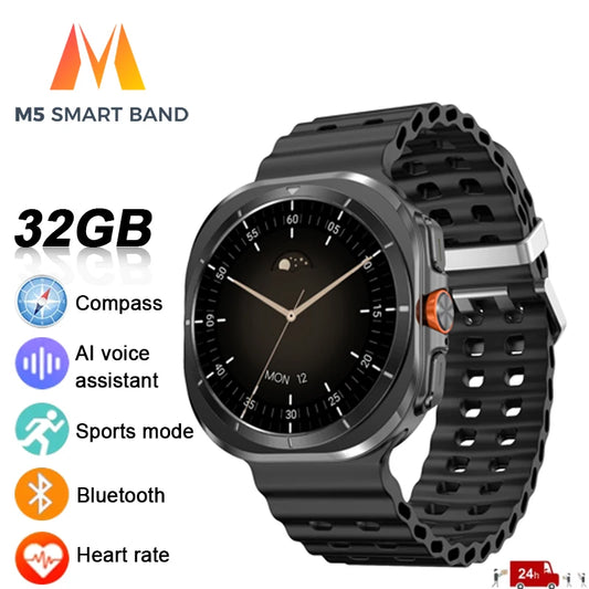 2024 DT Watch Ultra Smartwatch Man Woman 32GB Memory Compass Heart Rate Fitness Sport Smartwatch For ios Android Bluetooth Call