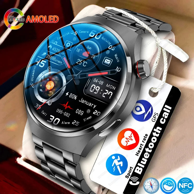 For Huawei Watch 4 PRO Smart Watch Men AMOLED HD Screen Bluetooth Call GPS NFC Heart Rate Sports Waterproof SmartWatch 2024 New