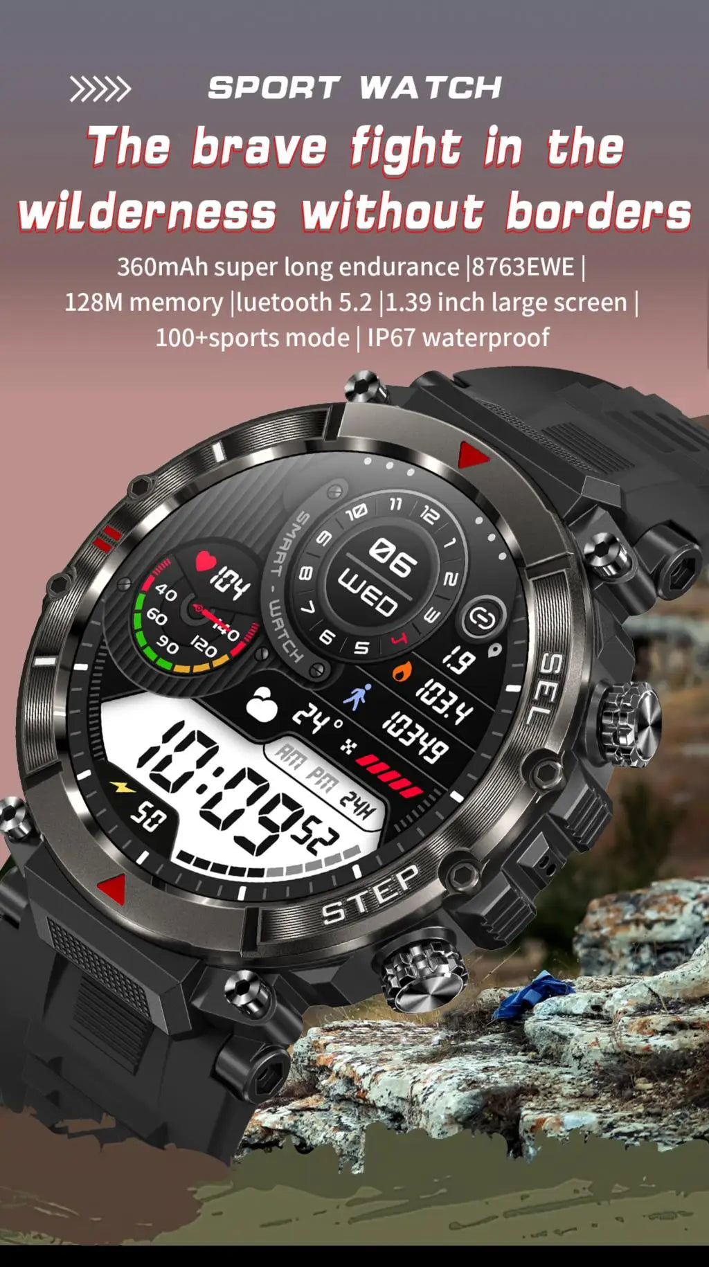 Fitness Smart Watch Health Monitor Bluetooth Call Waterproof Smartwatch Sports Watches for Men Women iPhone Android Phone 2024