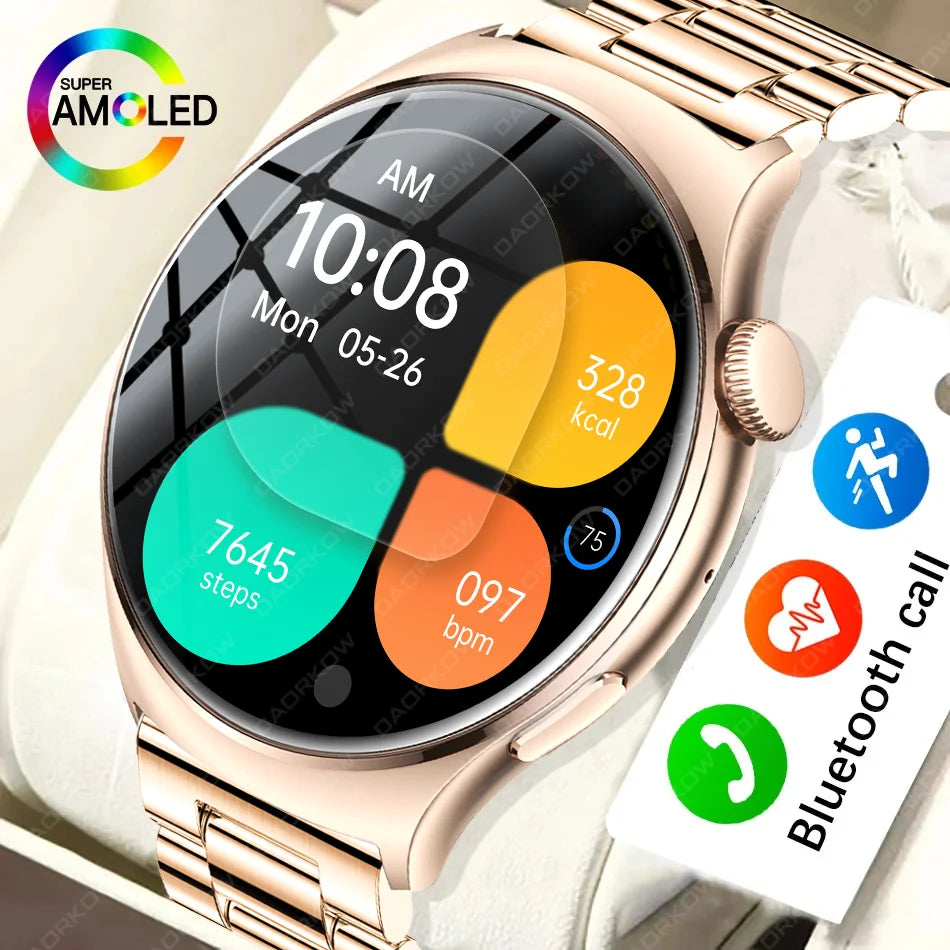 2024 Smartwatch Women 466*466 AMOLED 1.43" HD Screen Always Display Time Bluetooth Call IP67 Waterproof Sports Smart Watch Men