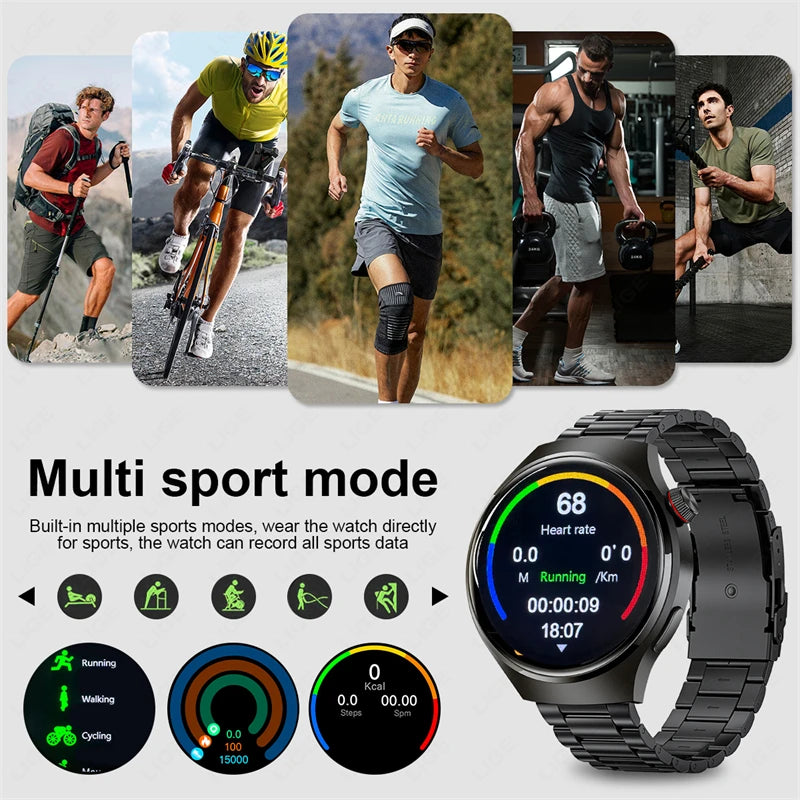 LIGE For Xiaomi GT4 PRO Smart Watch Men Watch 4 Pro AMOLED HD Screen Bluetooth Call GPS NFC Motion Waterproof SmartWatch 2024