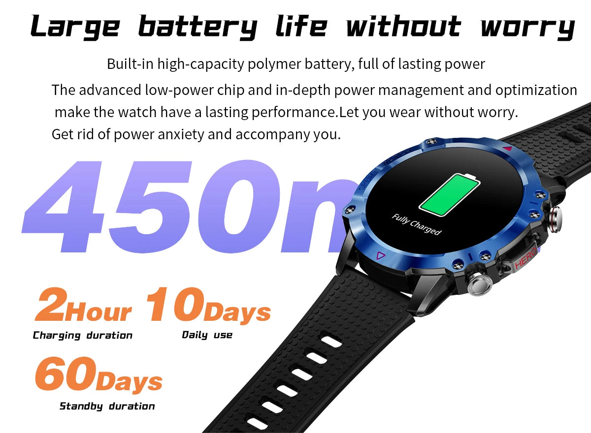 GEJIAN New 450mAh Battery Watches For Men Smart Watch In 2024 Bluetooth Call Smartwatch Fitness Sports Clock 1.39 Inch HD Screen