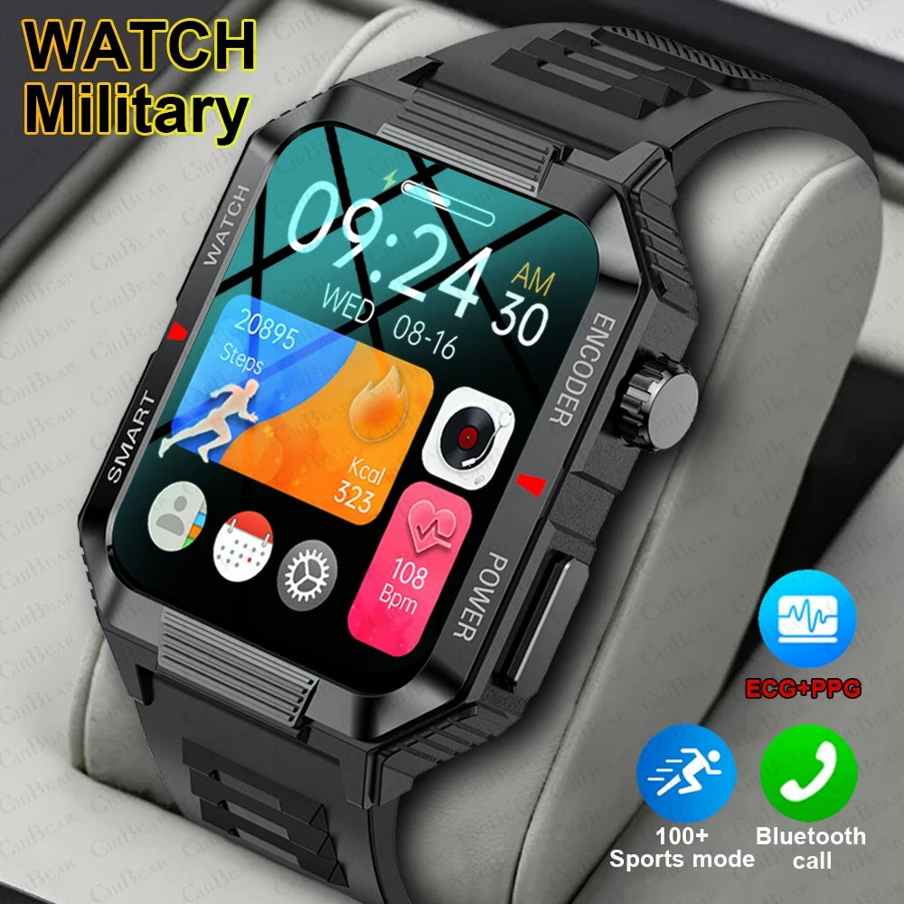 ECG+PPG Smartwatch Men 1.99 Inch HD Large Screen Health Monitoring Waterproof Sports Fitness Bluetooth Call Smart Watch 2024 New