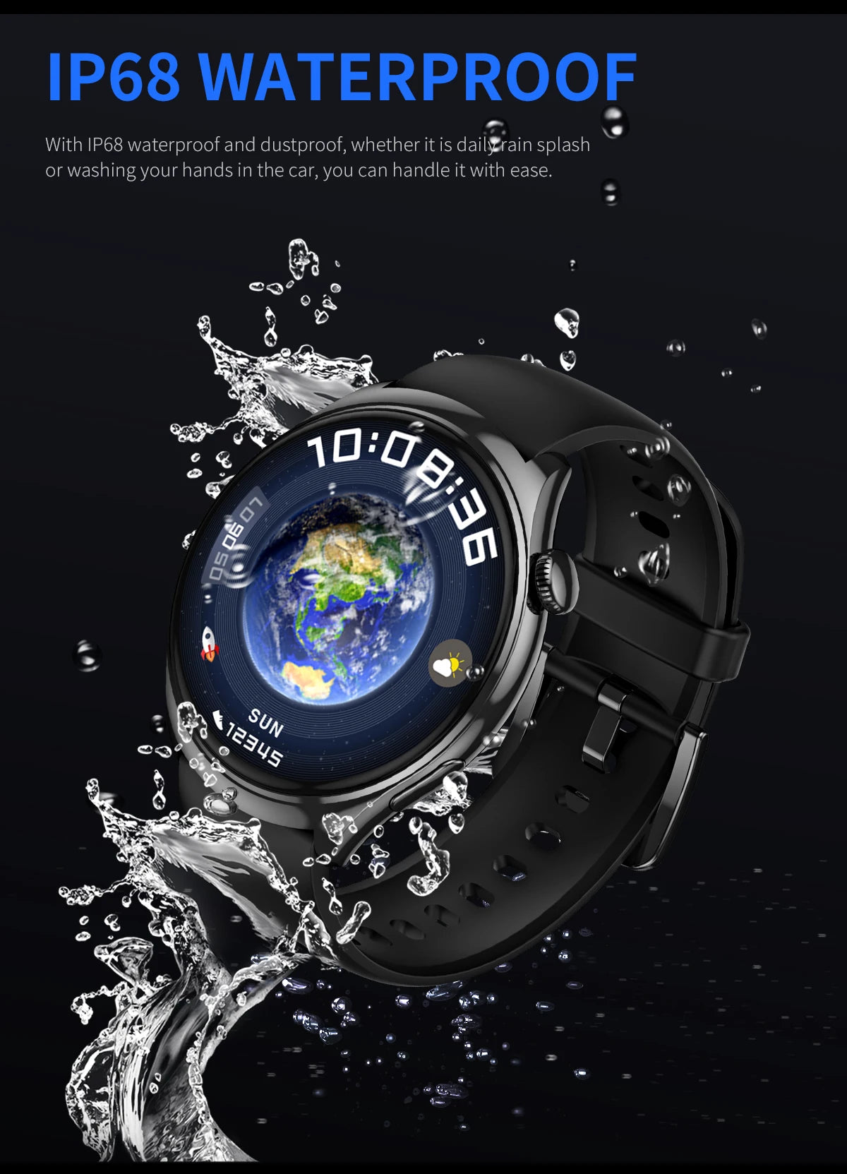 2024 NEW For Android Watch HD4 AMOLED Smart Watch Men 1.43" HD Screen 1GB Local Music Men Waterproof Smartwatch