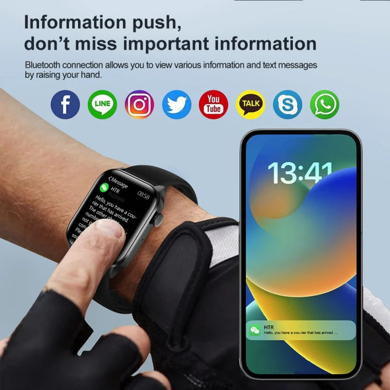 2024 New For Xiaomi Men Smartwatch Bluetooth Call Waterproof Heart Rate Blood Sugar Sport Track Women Smartwatch For Android IOS