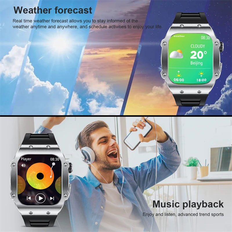 2024 Men Smart Watch 1.91inch Full Touch AMOLED Screen 400mAh Large Battery Waterproof Bluetooth Call Smartwatch For Android ios