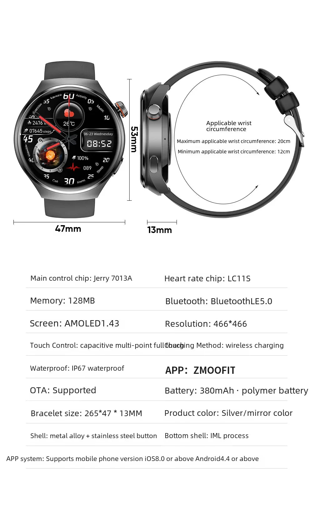 2024 New NFC Smart Watch MT26 AMOLED 1.43inc Bluetooth Call Heart Rate Health Monitoring Men's and Women's Outdoor Sports Watch