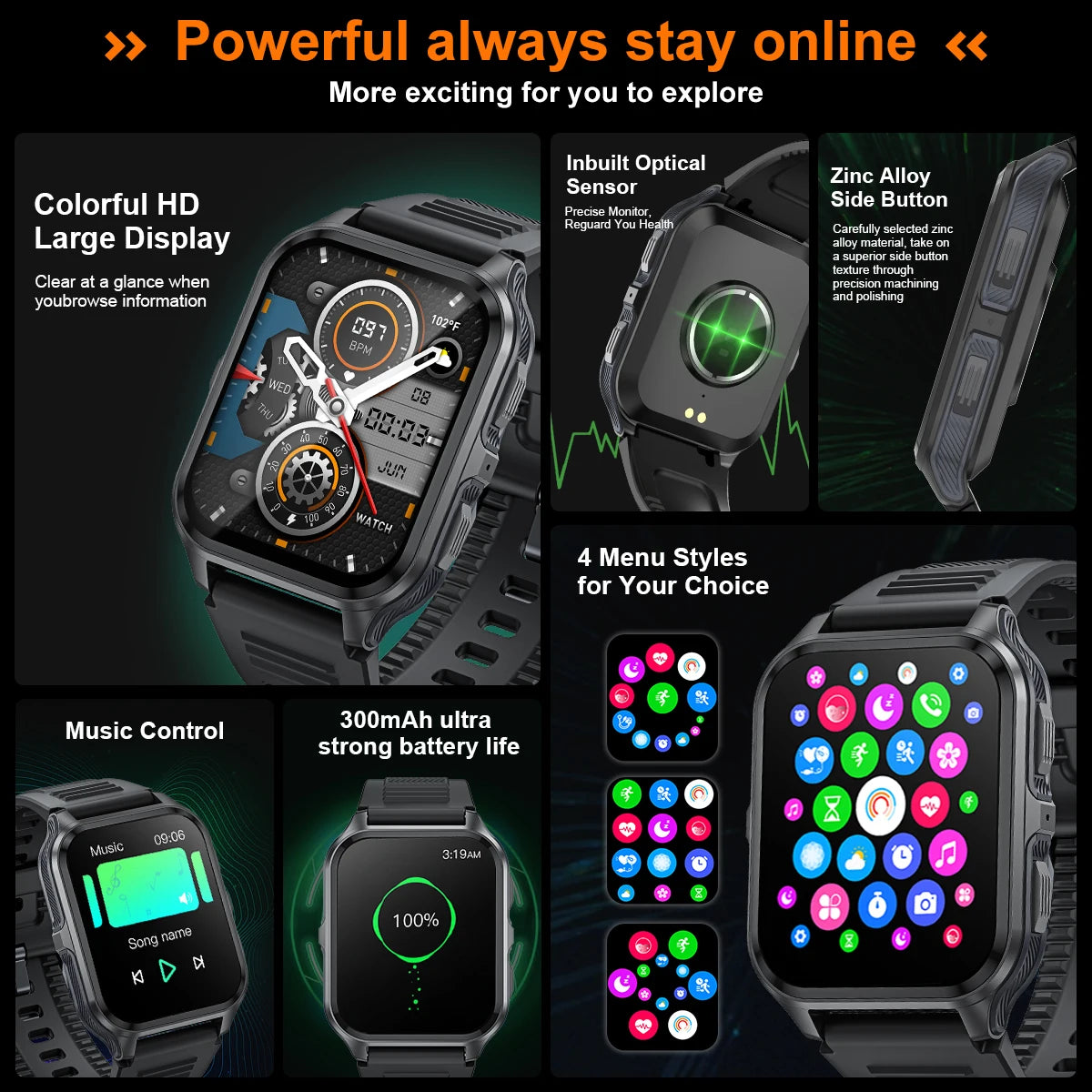 LIGE 2024 Outdoor Military Bluetooth Call Smart Watch Men Smartwatch For Xiaomi Android iOS IP68 Waterproof Fitness Watch+BOX