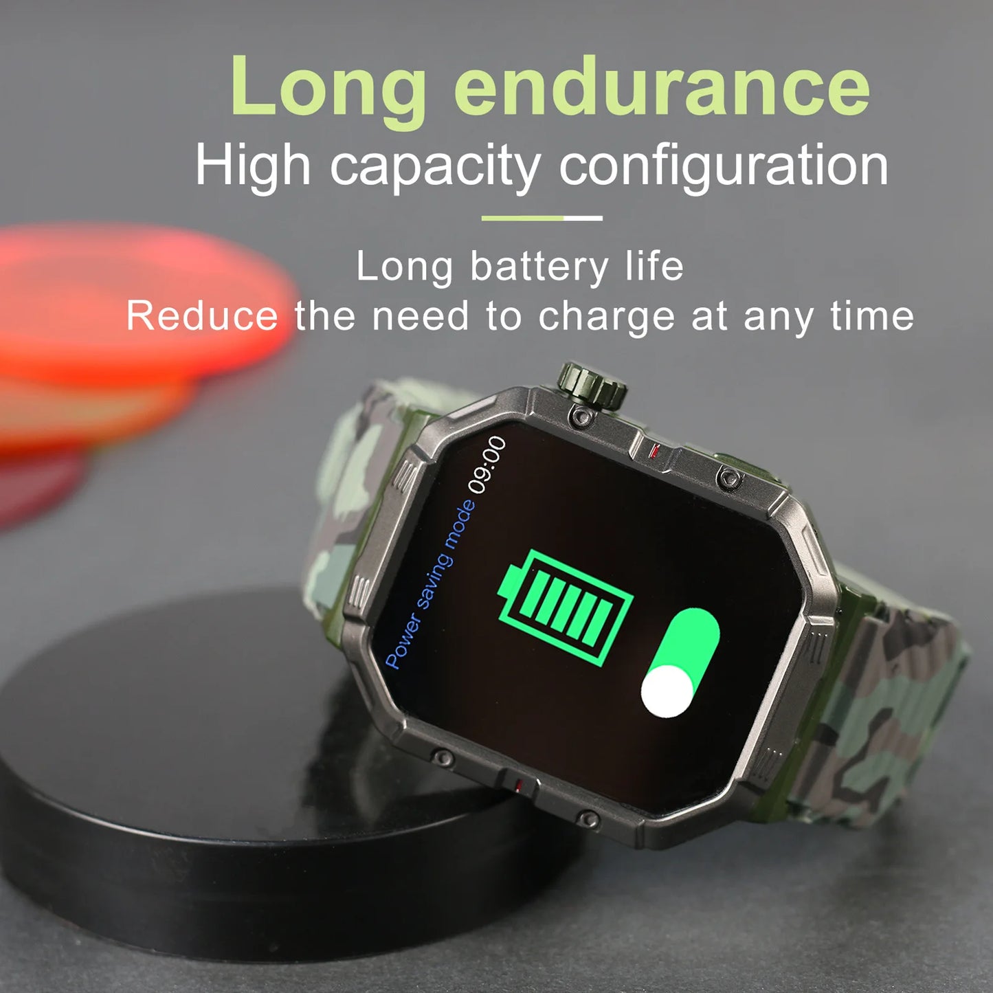 2024 New Military Smart Watch Men IP68 2.01 Inch Screen Outdoor Sports Fitness Tracker Health Monitor Bluetooth Call Smartwatch