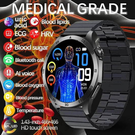 2024 New Health Monitoring smartwatch Men Women ECG+PPG Message Notification Fitness Tracker Pedometer IP68 Waterproof Watch