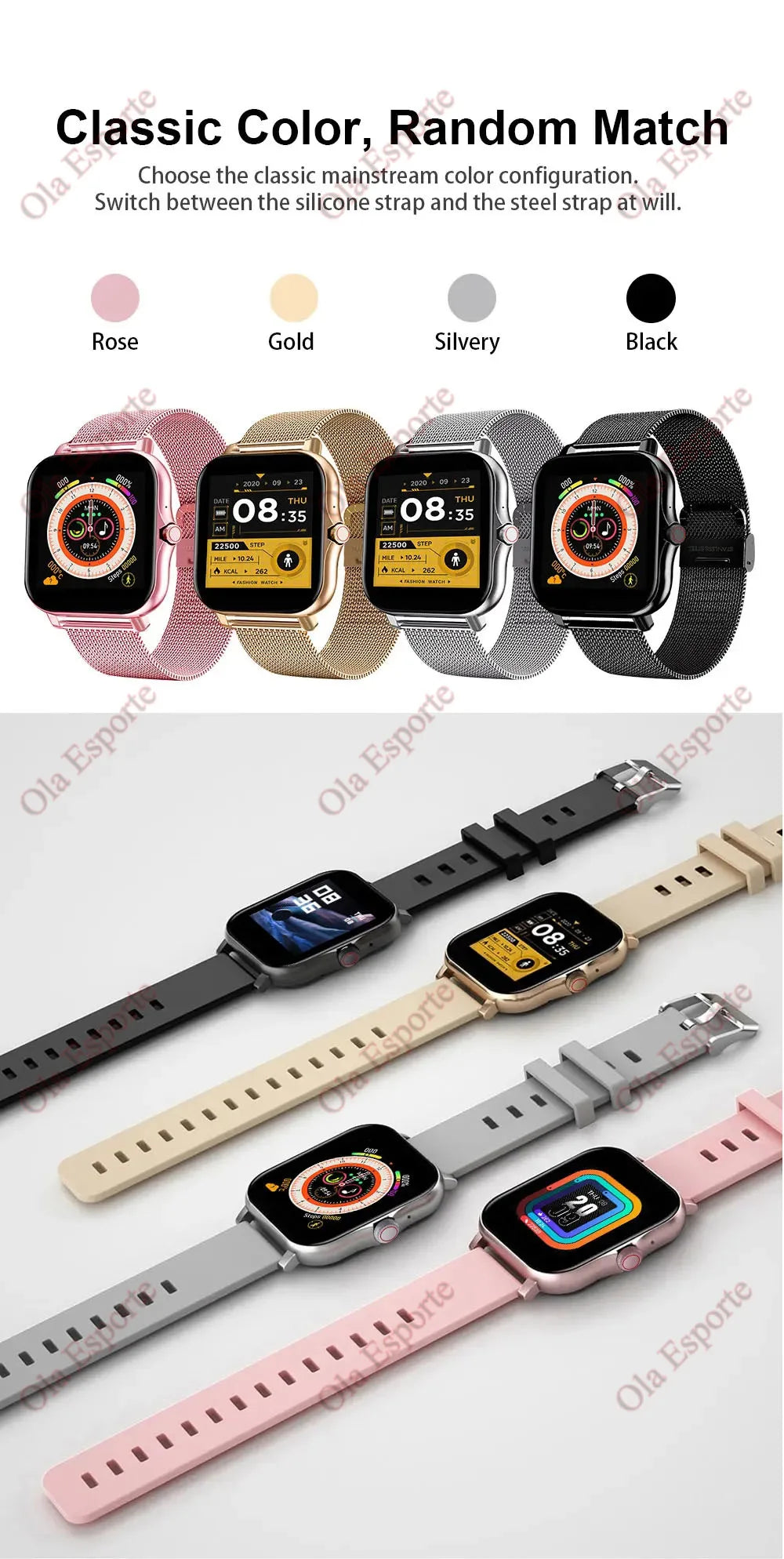 Smart Watch For Men Women Gift 1.44" Screen Full Touch Sports Fitness Watches Bluetooth Calls Digital Smartwatch Wristwatch 2024