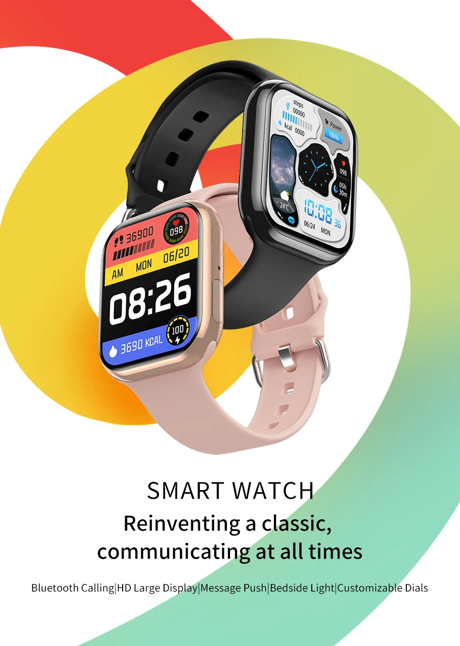 2024 New Watch 9 Smart Watch Fitness Women Always Display Body Temperature NFC Men Sports Series 8 Original smartwatch for Apple