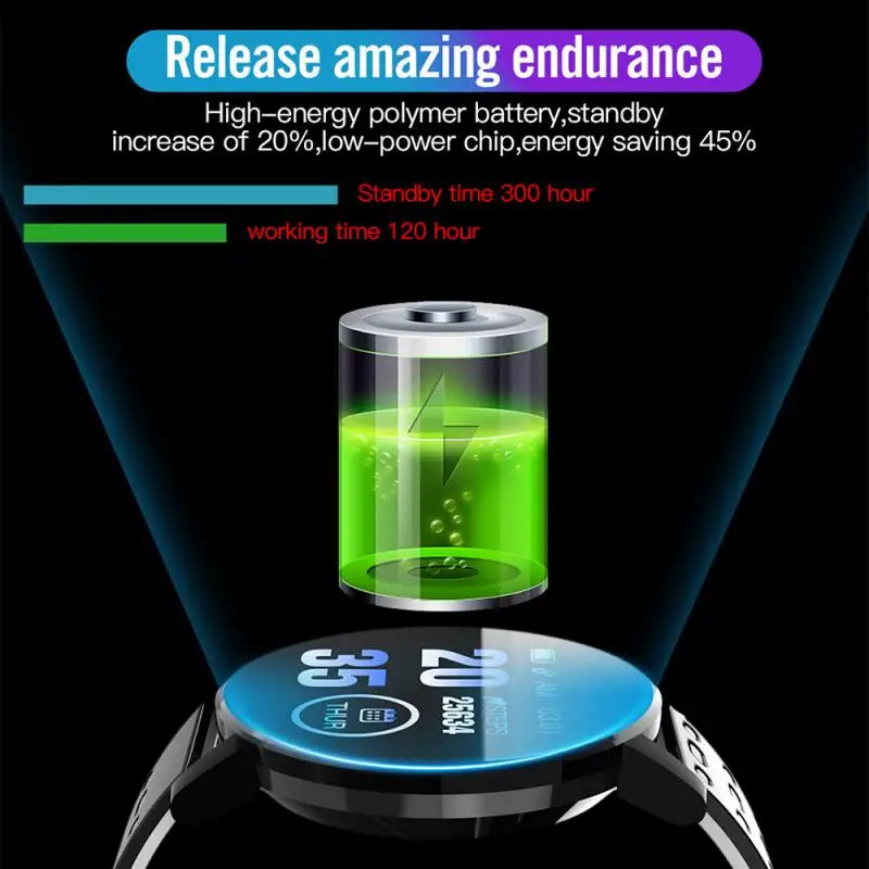 Reloj 119 Plus Smart Watch 2024 Fashion Round Bluetooth Waterproof Sports Tracker Fitness Clock For Android IOS Fit Men Women