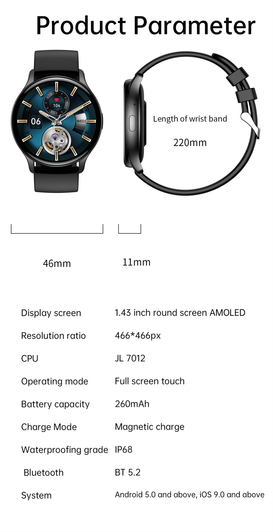 New 2024 AMOLED HD Screen Watch Women Bluetooth Call IP68 Waterproof Smartwatch Voice Control For Men Smart Watch Sports Record