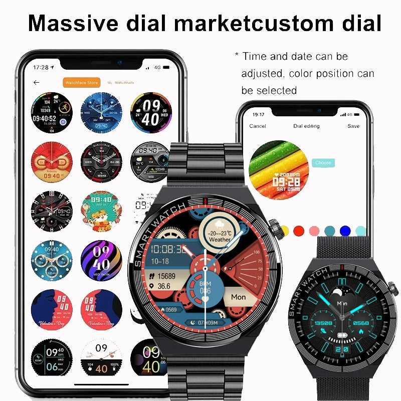 2024 New Smartwatch GT3 Pro Smart Watch Men AMOLED 466*466 HD Screen Heart Rate Bluetooth Call IP68 Waterproof Men Smart Watches