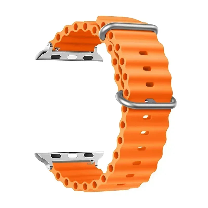 Ocean strap For Apple watch Ultra 49mm band 44mm 45mm 40mm 41mm 42mm silicone Original 1:1 bracelet iWatch series 8 7 6 5 4 9 se