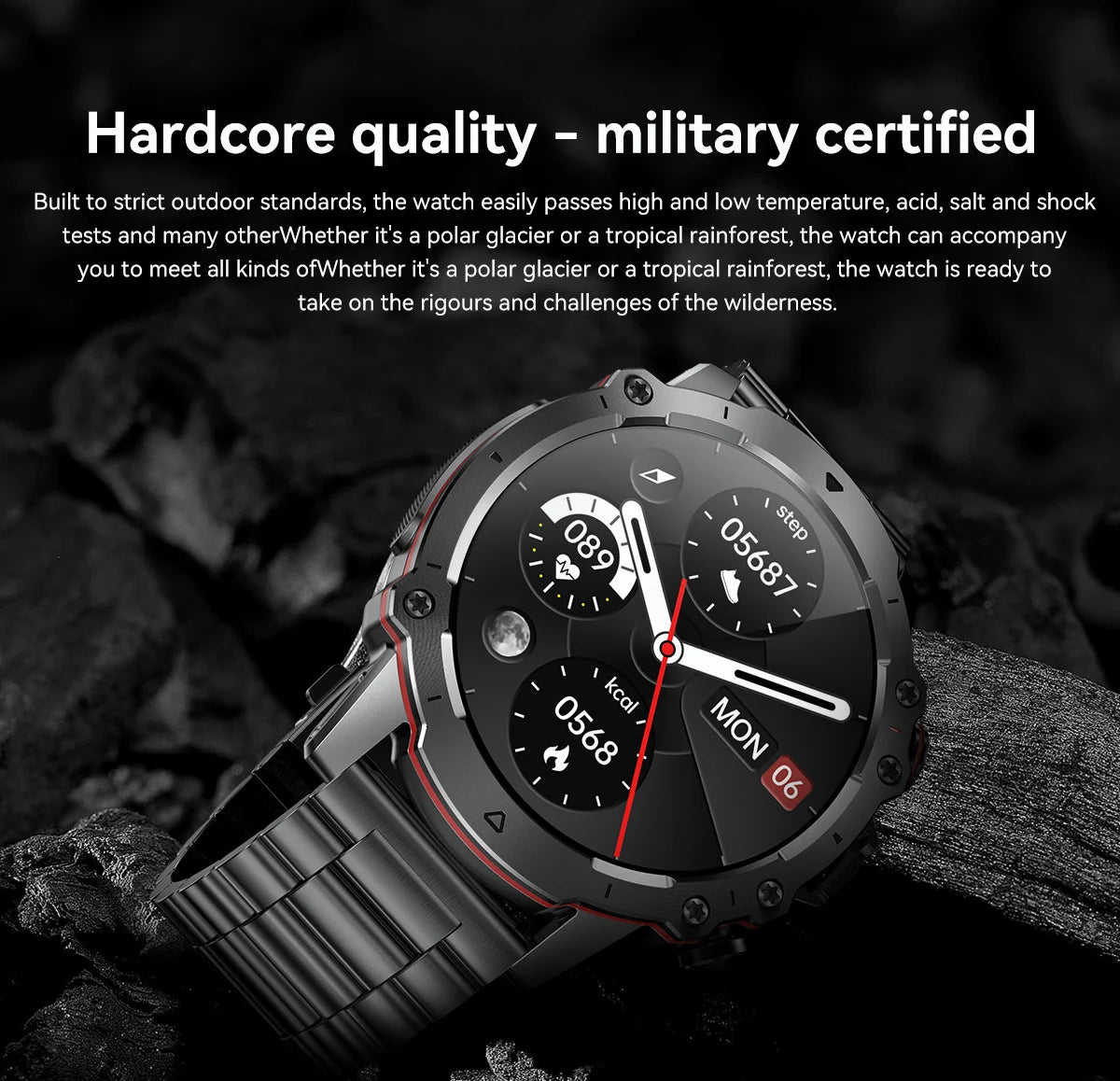 2024 New Rugged Military Outdoor Smart Watch For Men BT Call Waterproof Sports fitness Watches Blood Oxygen Smartwatch relojes