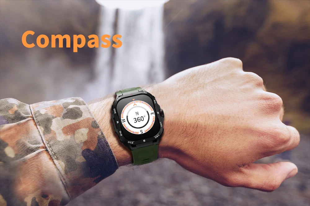 2024 New Outdoor Sports Fitness Tracker For Men Heart Rate Health SmartWatche Compass Bluetooth Call Music Waterproof For HUAWEI