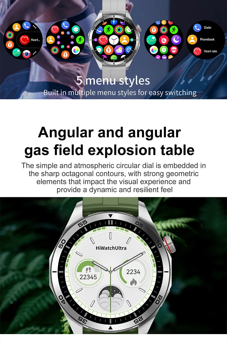 2024 Fitness Smart Watch For Men Android Touch Screen Heart Rate Blood Pressure Watch with Earbuds Earphone AH19 for Man women