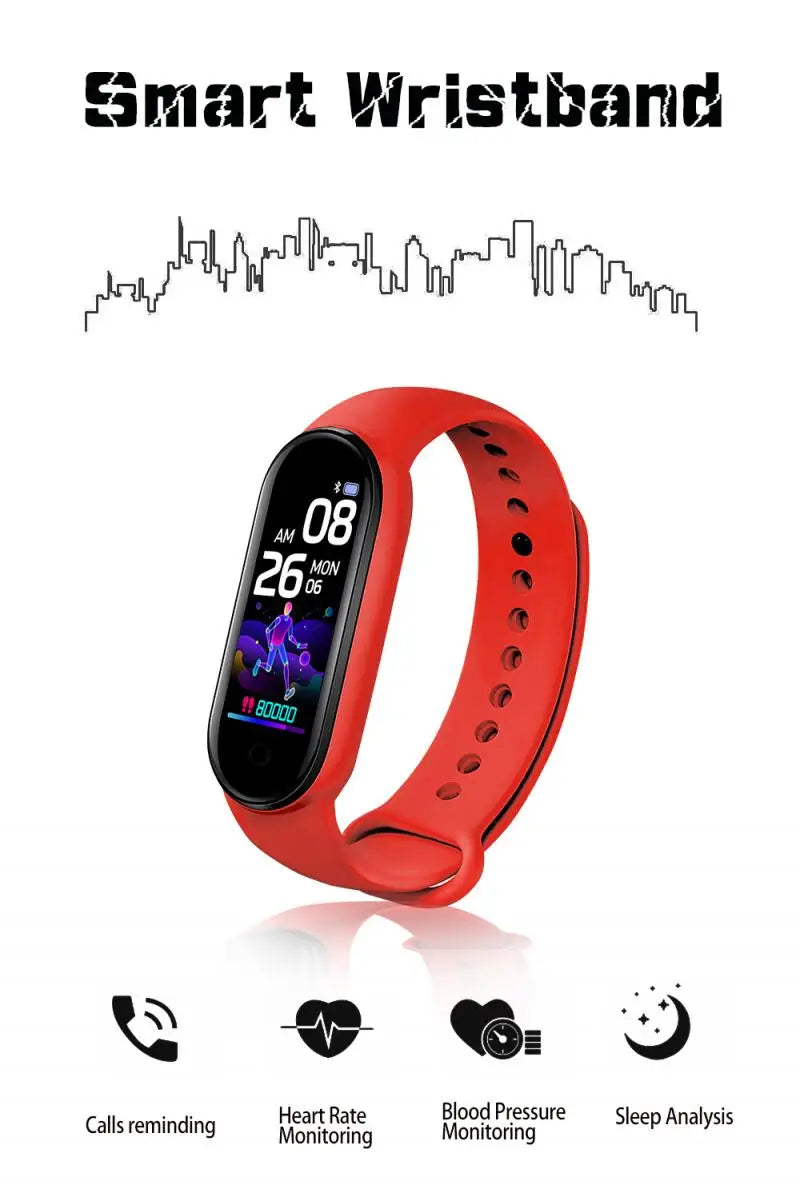 M5 Pro Smart Watch Men Women Sports Fitness Watch Band Blood Pressure Heart Rate Health Monitor Bracelet  Waterproof Smart Band