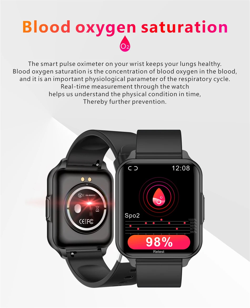 2024  New Smart Watch Body Temperature Flashlight Call Reminder Smartwatch Custom Wallpaper Sports Fitness fashion Watch For Men