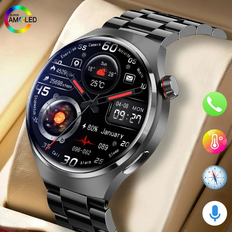 2024 New Watch 4 Smart Watch For Men 360*360 HD Screen IP68 Waterproof Sport fitness Watches GPS Trajectory Smartwatch relogio