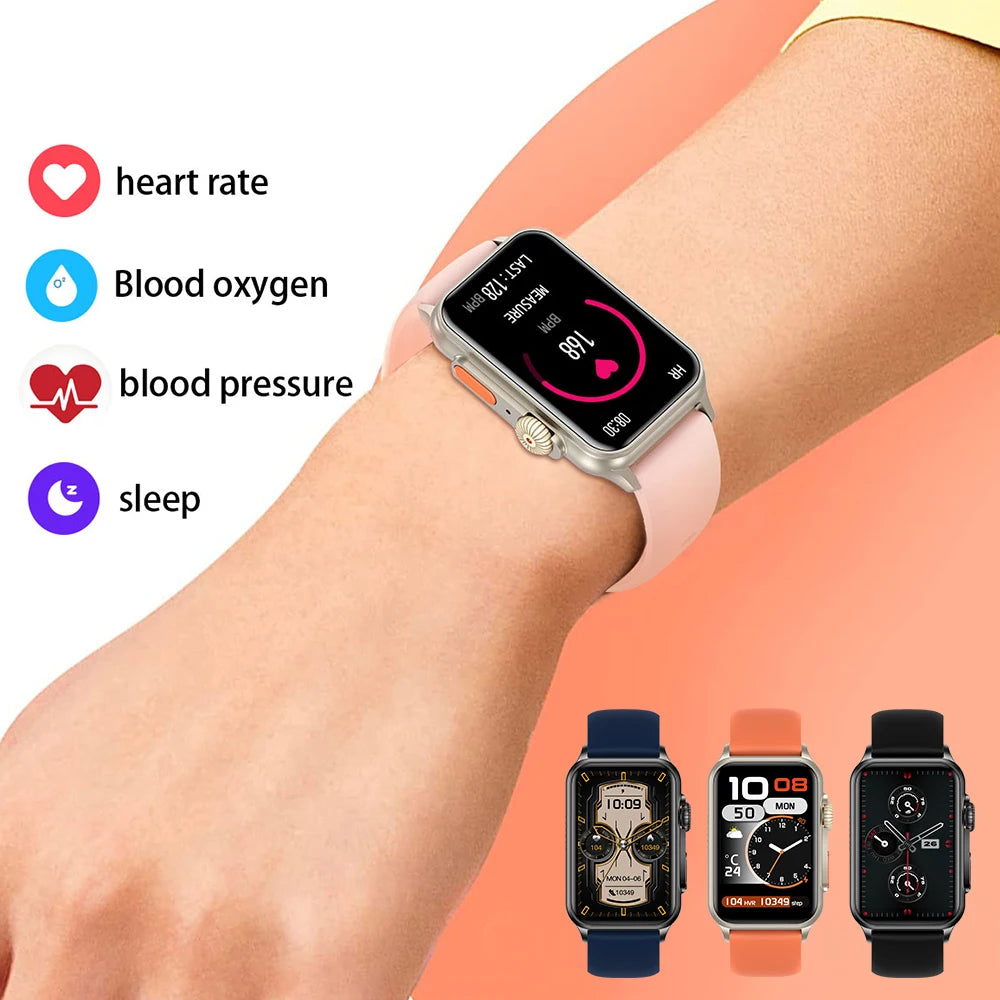 Men Women New 1.57 Inch 120+ Sport Modes Smart Watch Heart Rate Sleep Monitor Waterproof Music Blue Tooth Call 2024 Smartwatch