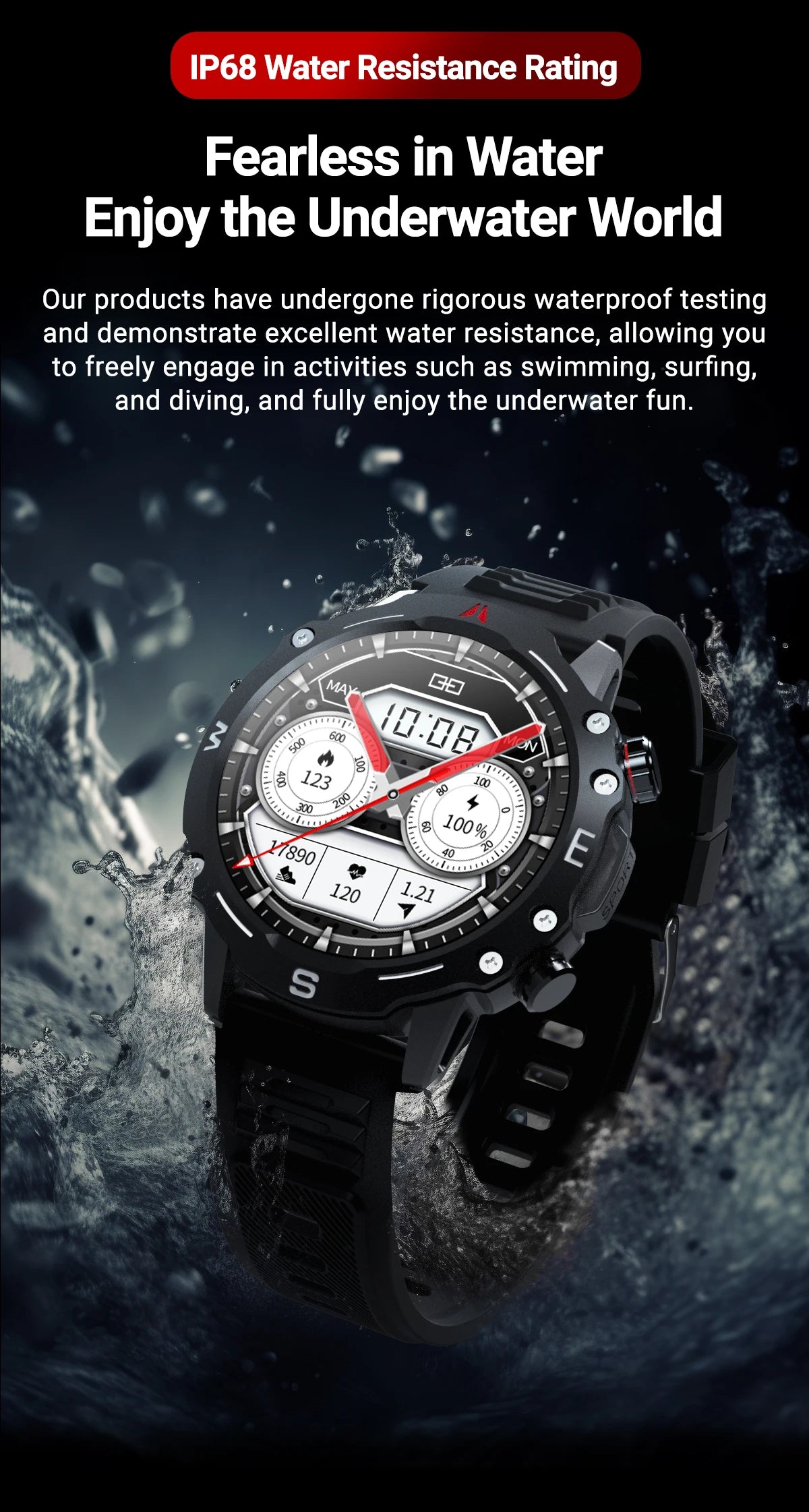 ZORDAI 2024 SmartWatch OD2 Waterproof 3ATM Bluetooth Call GPS Tracker Sports Watch NFC Health Monitoring Outdoor Smart Watch Men