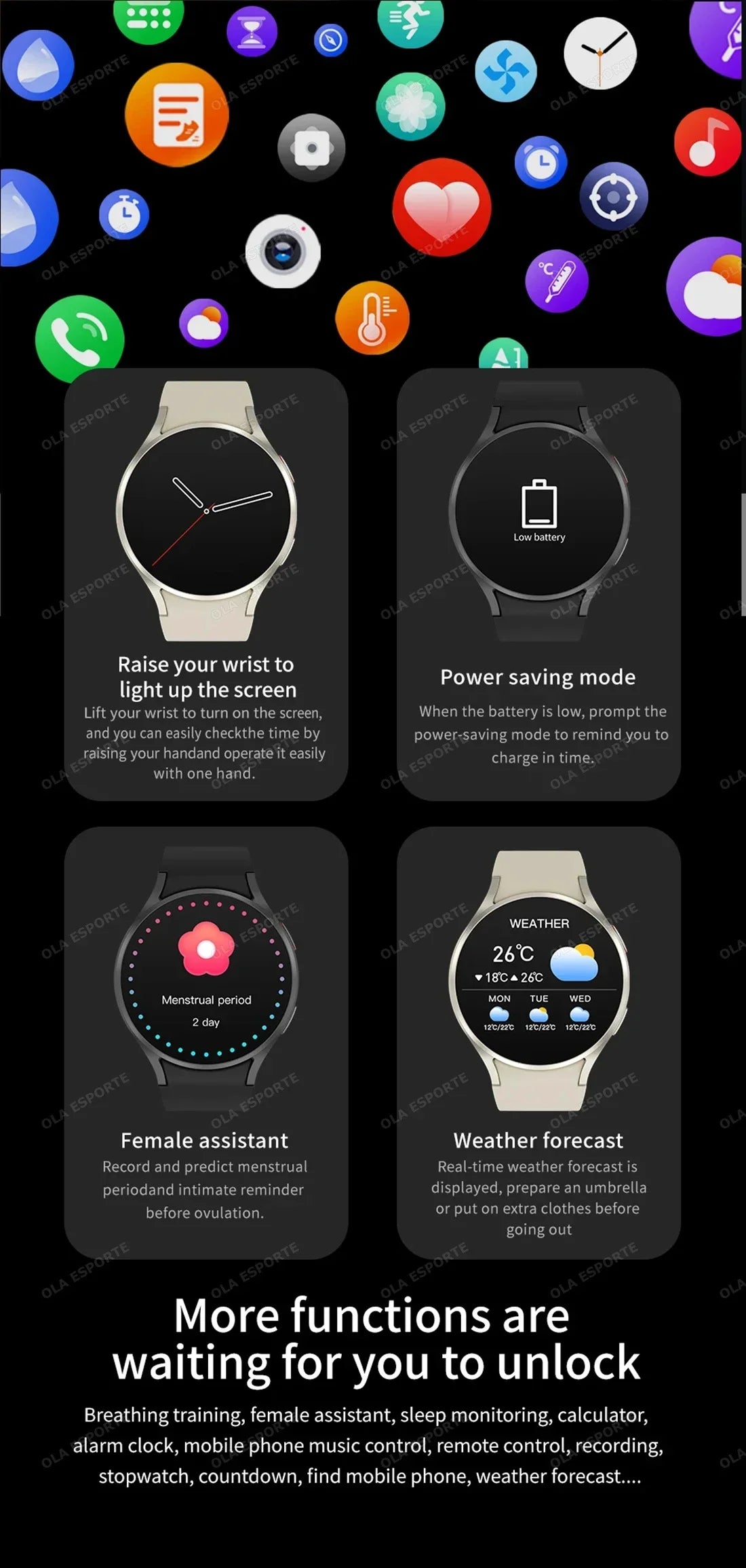 Xiaomi 2024 Galaxy 6 AMOLED Smart Watch Men Blood Glucose Bluetooth Call NFC GPS Tracker Waterproof Men Smart Watch